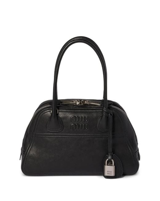 Miu Miu Black Vivant Nappa-Leather Bag