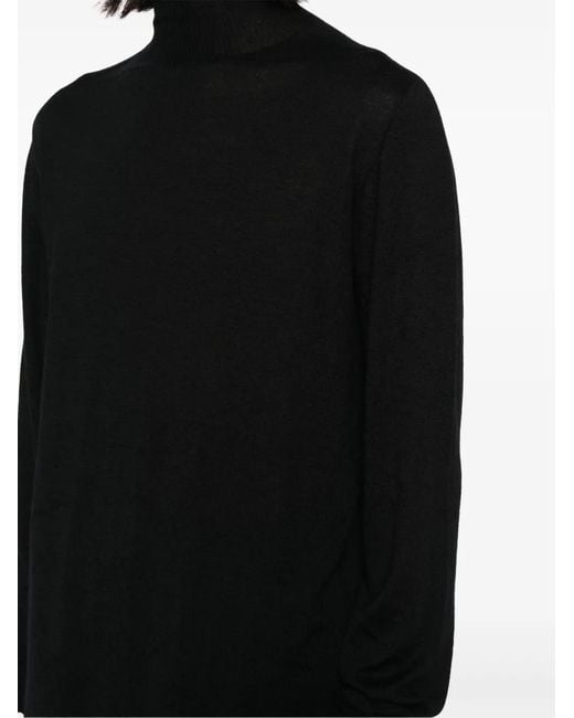 Rick Owens Black Mock-Neck Jumper for men
