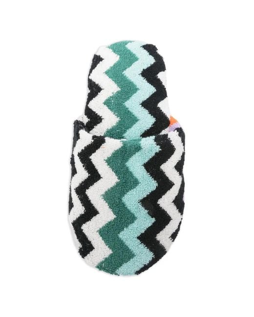Missoni White Zigzag-Pattern Slippers