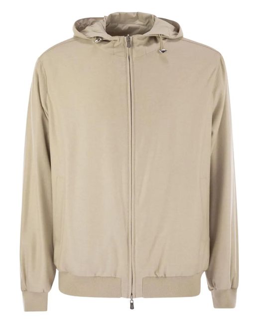 Fedeli Natural Start Reversible Hooded Bomber Jacket for men
