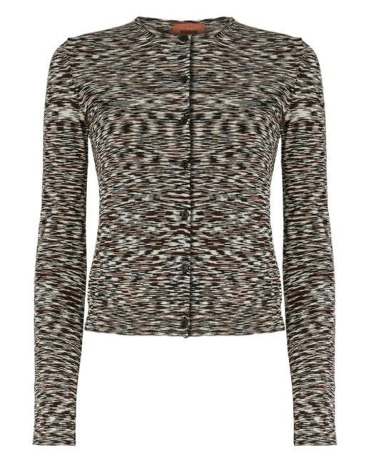 Missoni Black Patterned Wool-Blend Cardigan