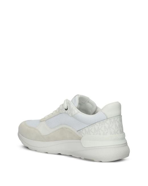 Michael Kors White Logo-Pattern Mesh Sneakers for men