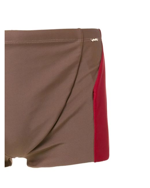 Amir Slama Brown Two-Tone Swimming Trunks for men