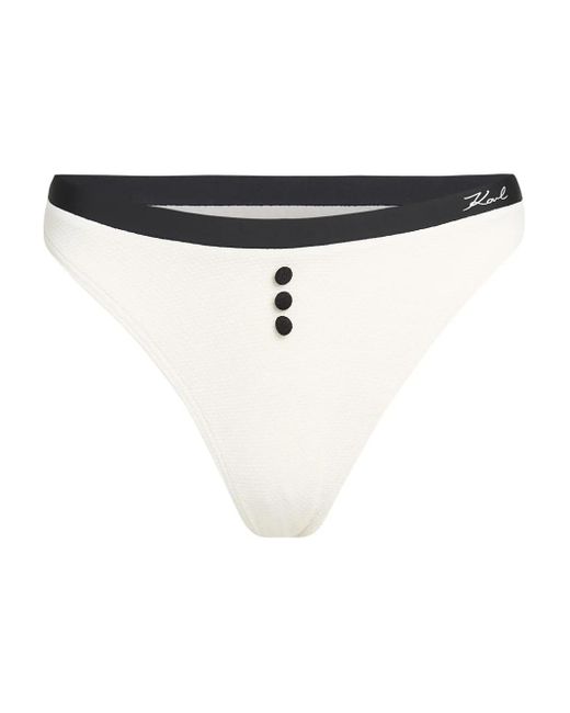 Karl Lagerfeld White Bikinihöschen Mit Logo-Print