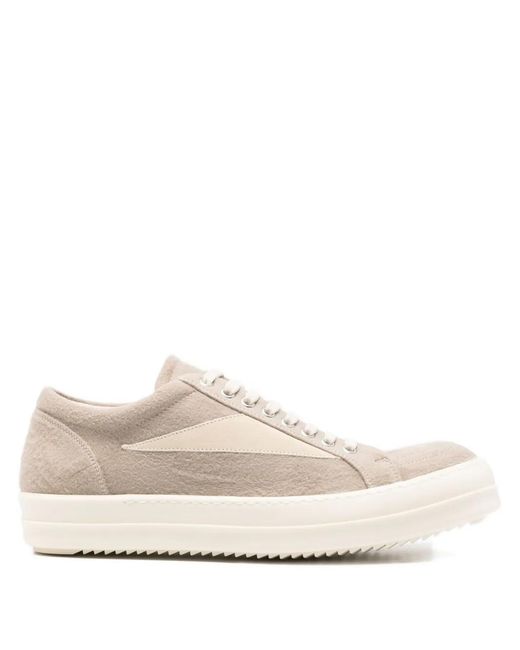 Rick Owens White Suede Sneakers for men