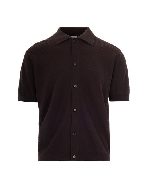 Paolo Pecora Black Buttoned Polo Shirt for men