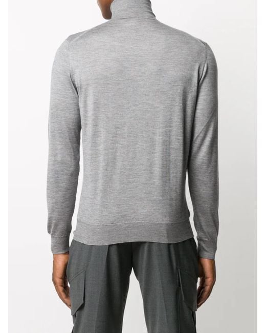 SUITE 191 Gray Roll-Neck Cashmere Jumper for men