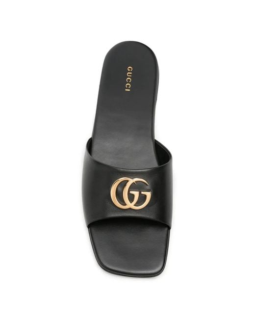 Gucci White Double G Leather Sandals