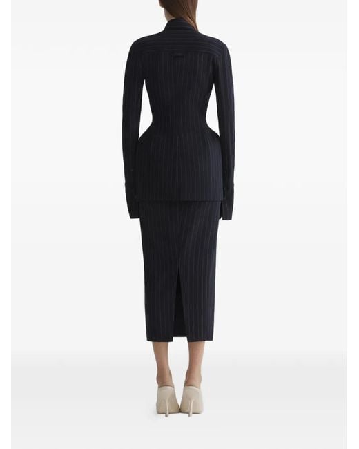 Mugler Black Pinstripe Tailored Jacket