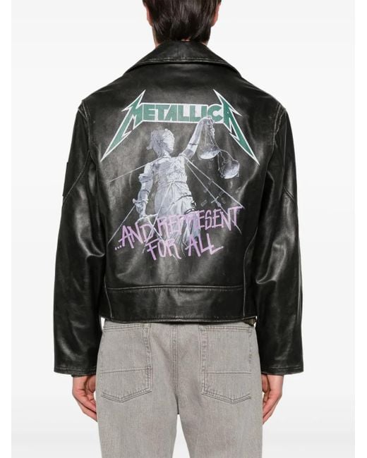 Represent Black Metallica Biker Jacket for men