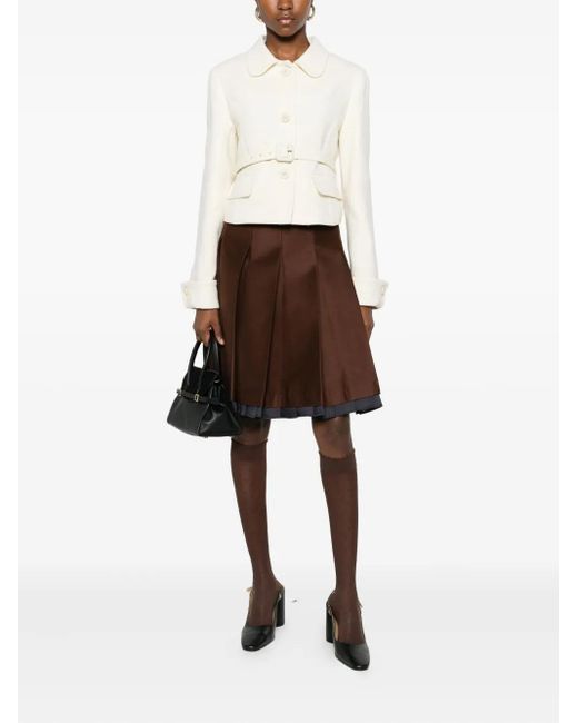 P.A.R.O.S.H. White Lara Belted Jacket