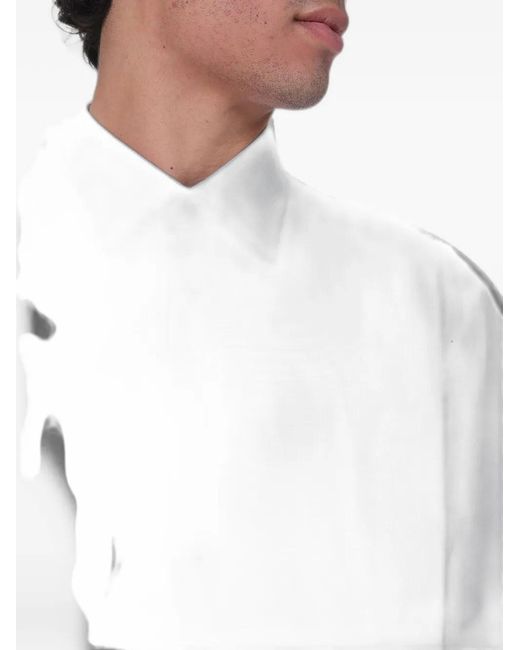 Zegna White Check Poplin Shirt for men