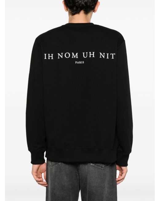 Ih Nom Uh Nit Black Multiflower Cotton Sweatshirt for men