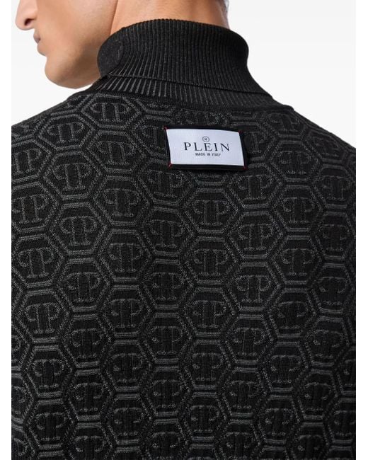 Philipp Plein Black Monogram Sweatshirt for men