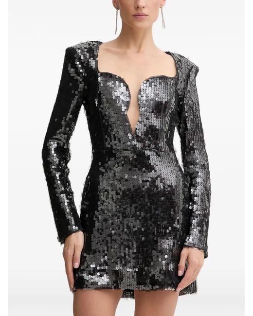 Bardot Black Sequin-Embellished Mini Dress