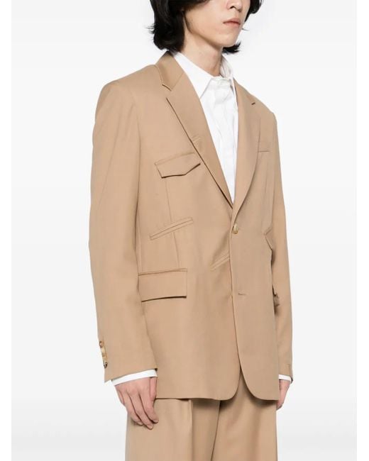 Feng Chen Wang Natural Button-Down Blazer for men