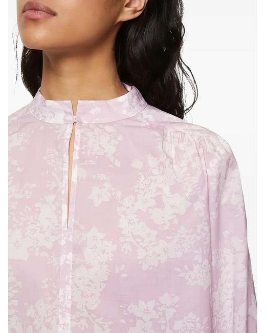 Marc O' Polo Pink Floral-Print High-Neck Blouse