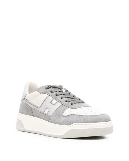 Hogan White Logo-Patch Sneakers