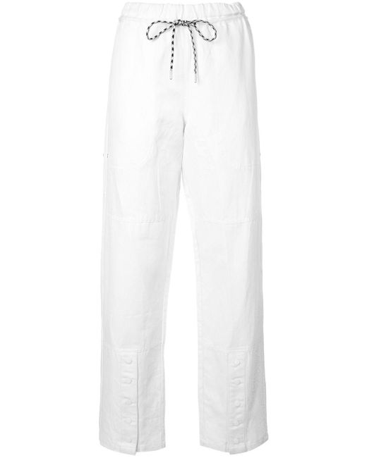 PROENZA SCHOULER WHITE LABEL Pswl Drawstring Straight Trousers in White ...
