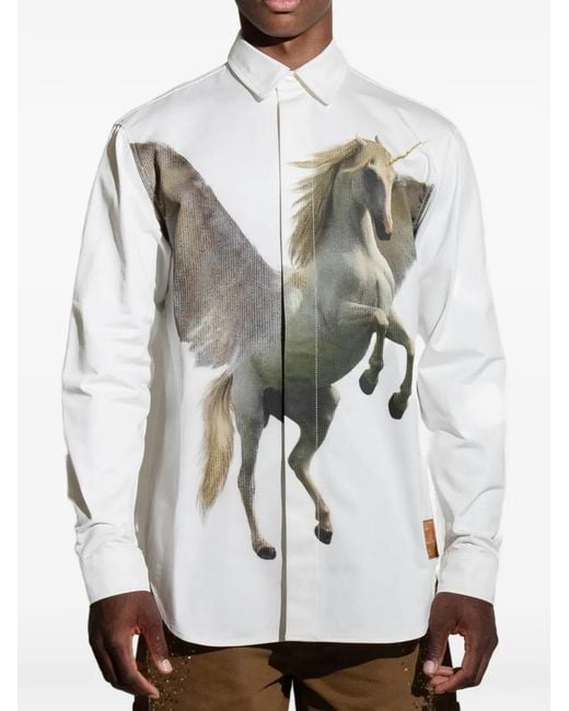 Garcia Gray Pegasus-Print Shirt for men