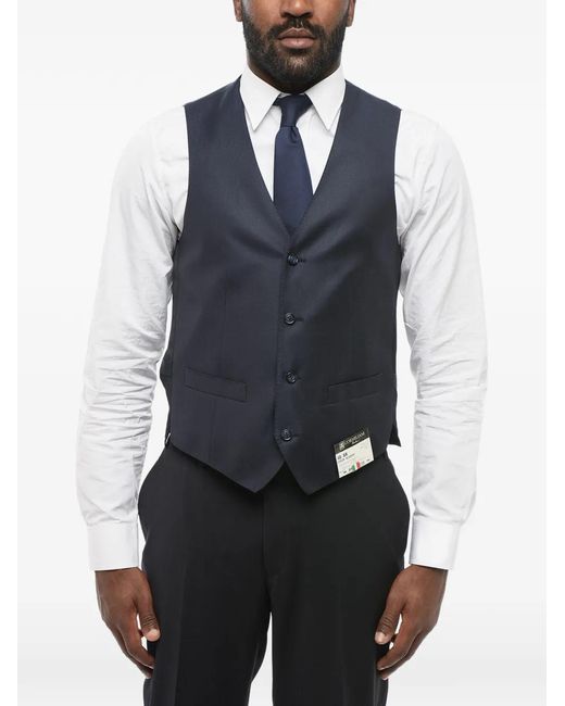 Corneliani Blue V-Neck Waistcoat for men