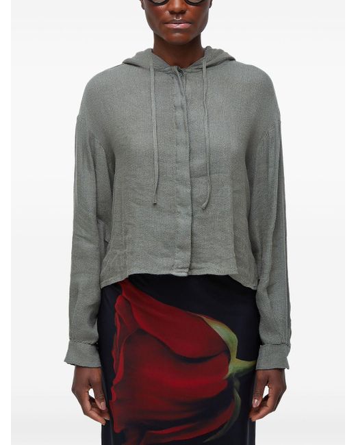 Giacca Crop Con Cappuccio di Osklen in Gray