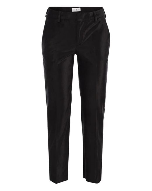 PT Torino Black New York Velvet Trousers