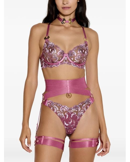 Bordelle Pink Melusina Strap-Ring Garters (Set Of Two)