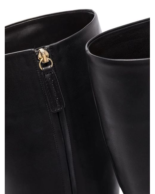 Gianvito Rossi Black Polished-Finish Ridged-Sole Boots