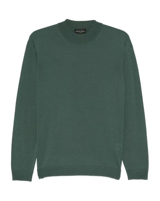 Roberto Collina Green Merino Wool Jumper for men