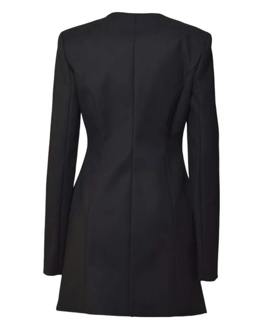 MSGM Black Zip-Fastening Single-Breasted Coat