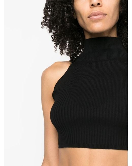 Top Corto A Collo Alto di Aeron in Black