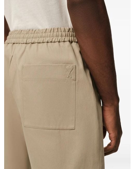 AMI Ami De Coeur Elastische Shorts in het Natural