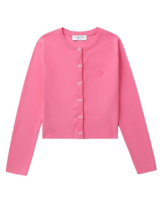 MARINE SERRE Pink Core Knit Cardigan