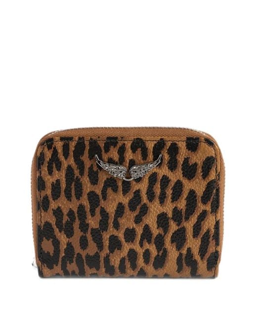 Zadig & Voltaire Brown Mini Zv Leo Coin Purse