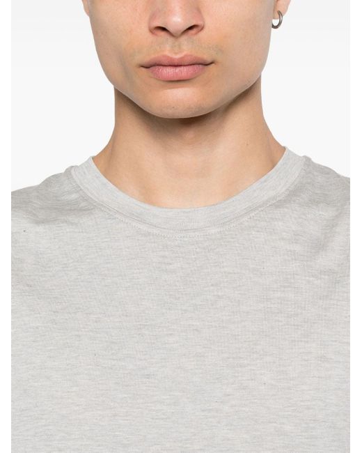 Lardini White Mélange-effect T-shirt for men