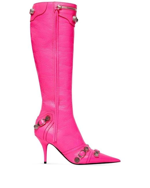 Balenciaga Pink Cagole Point-toe Boots