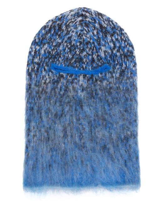 Off-White c/o Virgil Abloh Blue Speckle-knit Mohair-blend Balaclava for men