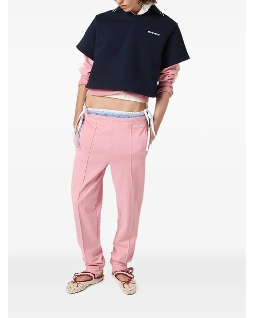 Miu Miu Pink Crochet Ballerinas