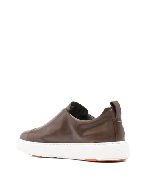 Santoni Brown Victory Sneakers for men