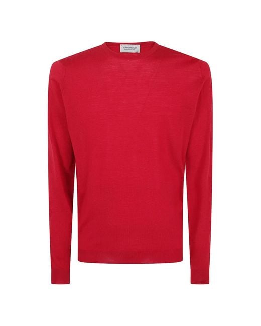 John Smedley Red Lundy Crew-Neck Sweater for men