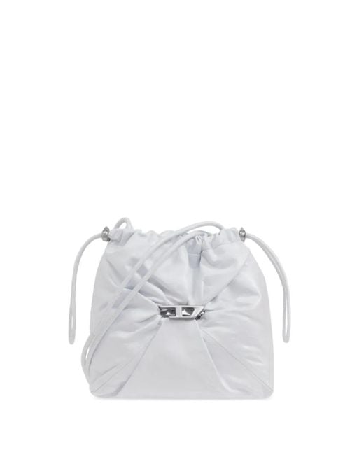 DIESEL White Scrunch-D Tote Bag