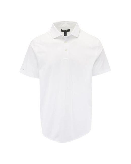 Ralph Lauren White Pique Knit Short Sleeve Shirt for men