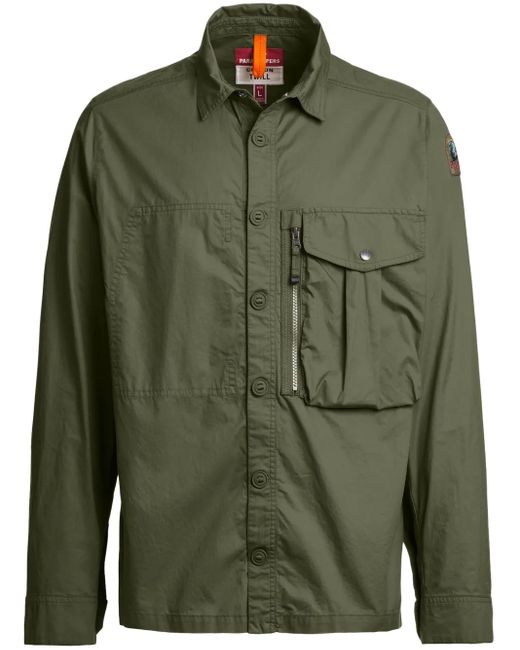 メンズ Parajumpers フラップポケット シャツ Green