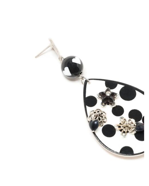 Amir Slama White Enamelled Polka-Dot Pattern Earrings