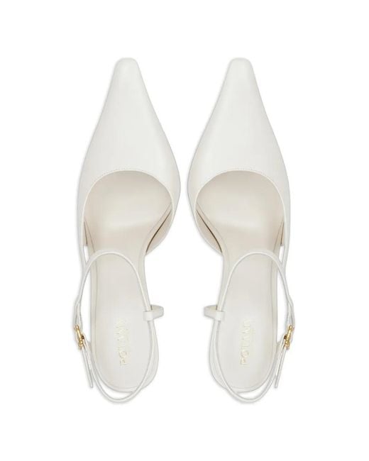 POTAMY White Slingback Pumps