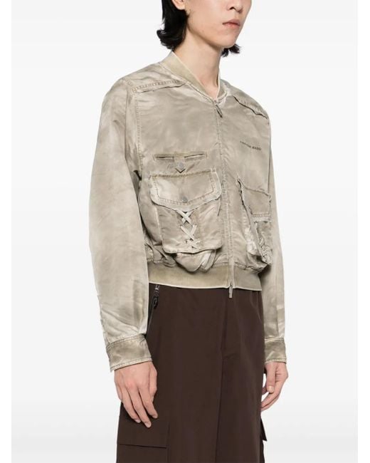 Feng Chen Wang Natural Logo-Embroidered Bomber Jacket for men