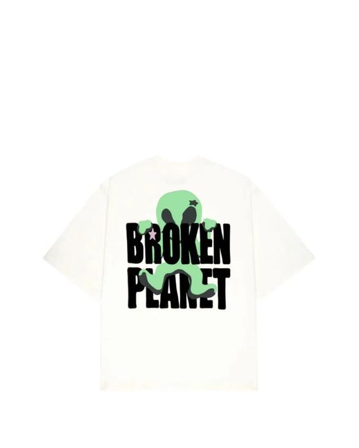 BROKEN PLANET White Not From Here Graphic-Print Oversized T-Shirt for men