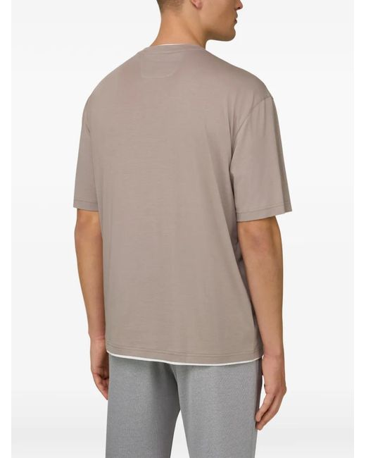T-Shirt À Col Contrastant Boggi pour homme en coloris Gray