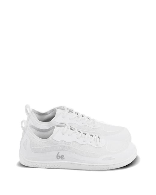 Be Lenka White Mesh-Panel Lace-Up Sneakers